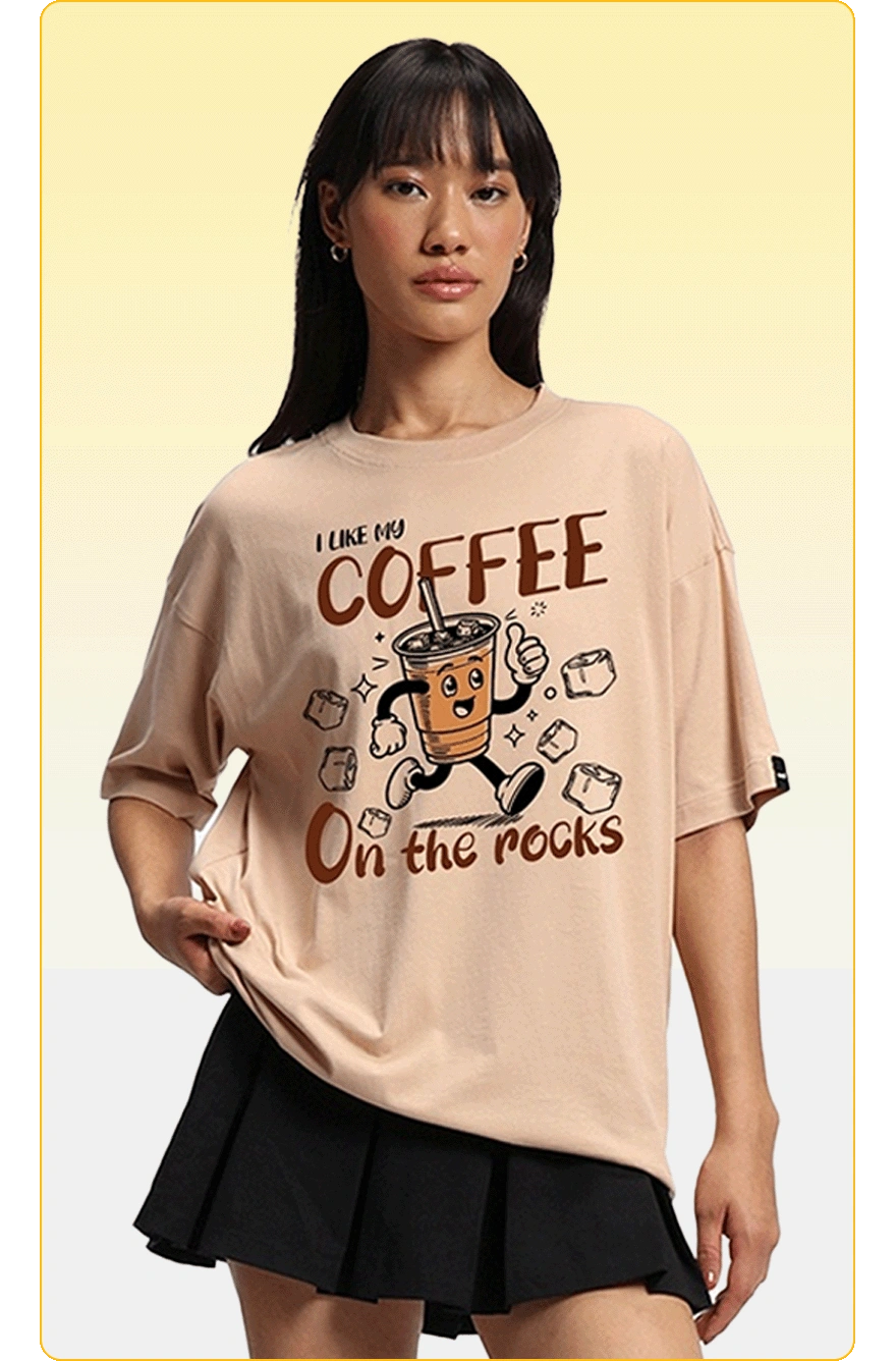 Coffee On The Rocks Oversized Tee